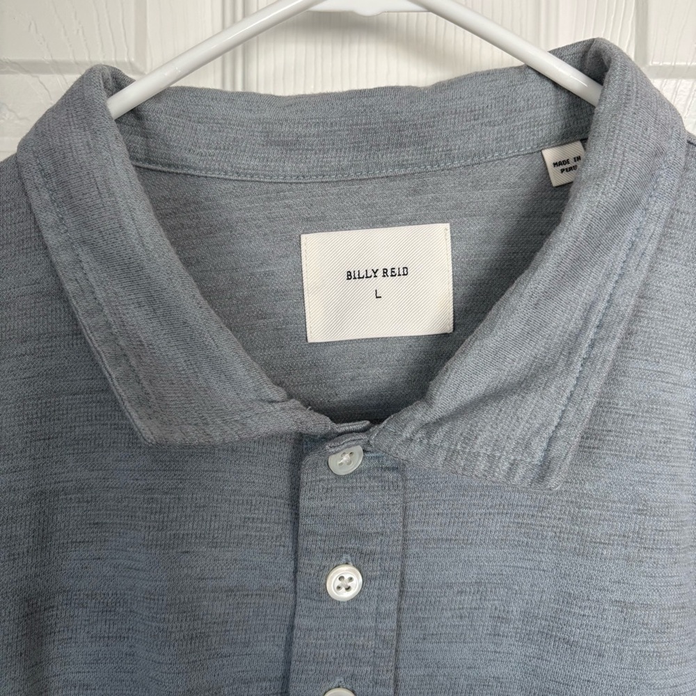 Billy Reid Charcoal Polo Shirt - Picture 2 of 3